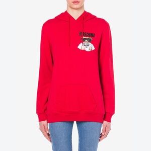 Moschino couture women’ s teddy red  Hoodie sweatshirt Sz:S